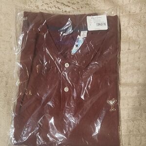 Robert Graham Belvar Maroon Polo with Embroidered Cocktail